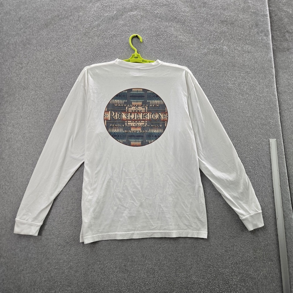 Pendleton Men Shirt XL White Graphic Long Sleeve
